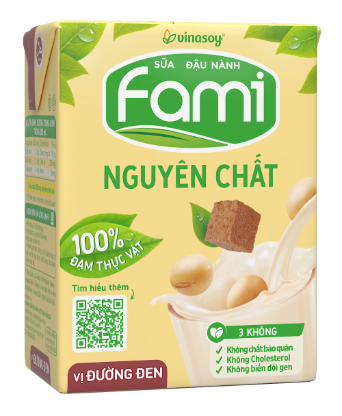 SỮA ĐẬU NÀNH FAMI NGUYÊN CHẤT VỊ ĐƯỜNG ĐEN 200ML(36H/THÙNG)