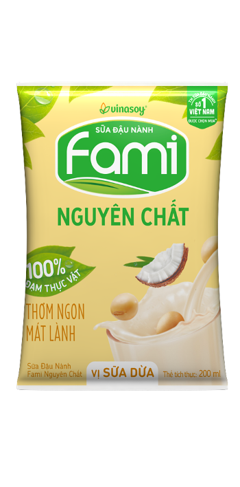 SỮA ĐẬU NÀNH FAMI BỊCH SỮA DỪA 200ML (40 BỊCH/THÙNG)