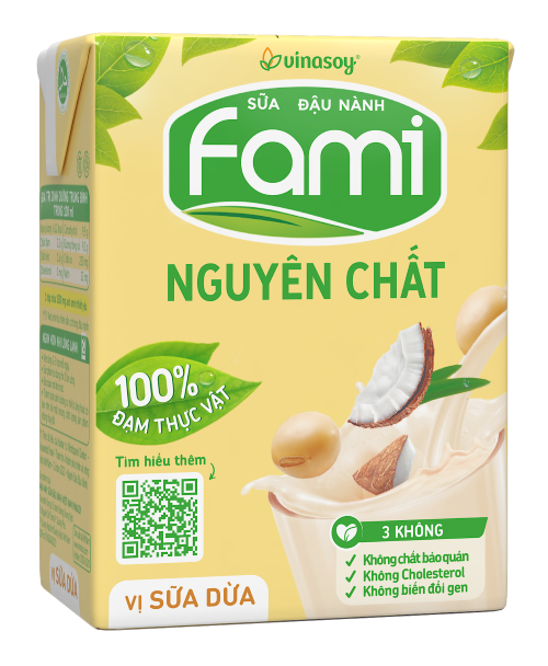 SỮA ĐẬU NÀNH FAMI NGUYÊN CHẤT VỊ SỮA DỪA 200ML(36H/THÙNG)