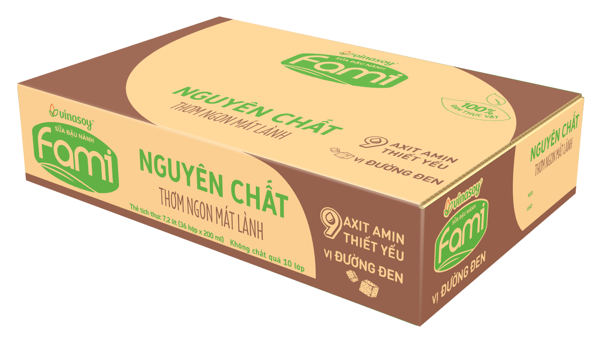 SỮA ĐẬU NÀNH FAMI NGUYÊN CHẤT VỊ ĐƯỜNG ĐEN 200ML(36H/THÙNG)