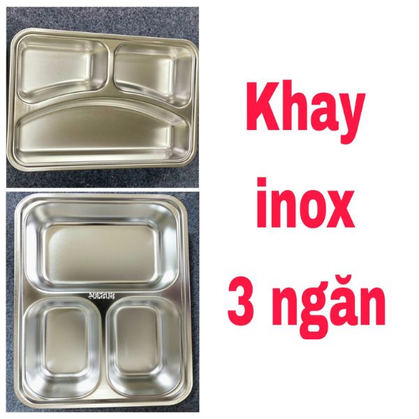 Khay inox 3 ngăn Amico cao cấp