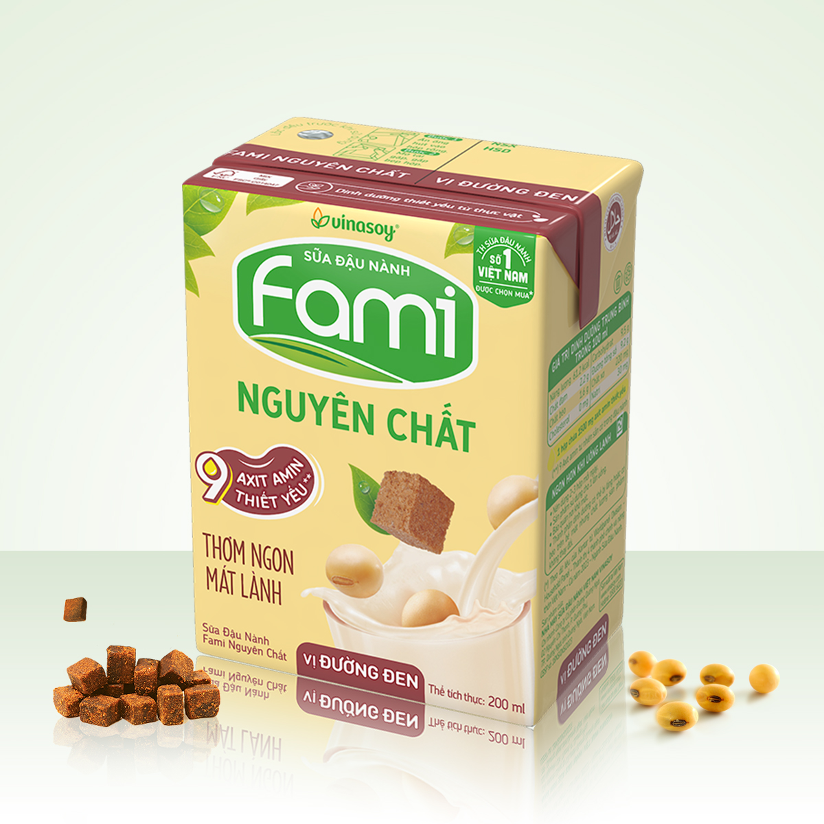 SỮA ĐẬU NÀNH FAMI NGUYÊN CHẤT VỊ ĐƯỜNG ĐEN 200ML(36H/THÙNG)