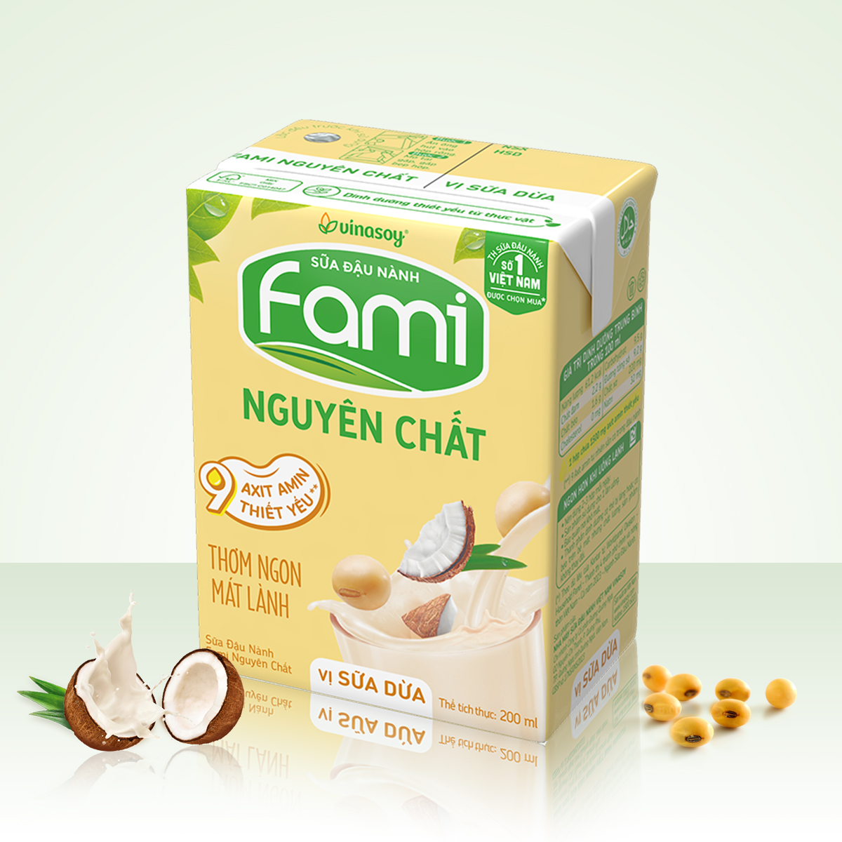 SỮA ĐẬU NÀNH FAMI NGUYÊN CHẤT VỊ SỮA DỪA 200ML(36H/THÙNG)