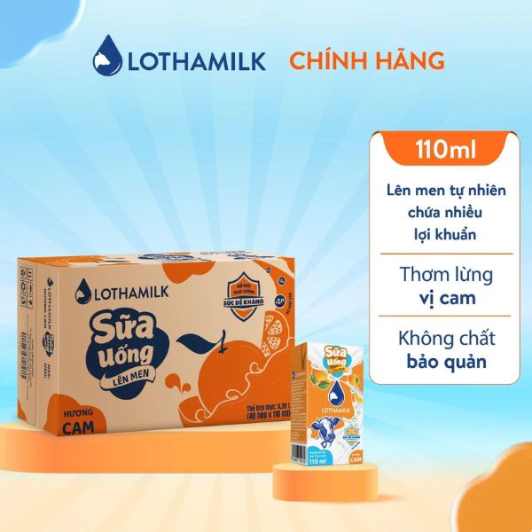 SỮA TƯƠI LÊN MEN LONG THÀNH CAM 110ML (48H/THÙNG)